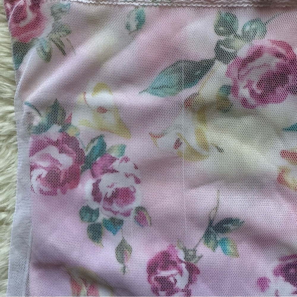 Pucker Up Slip Nightgown Sleepwear Vintage Floral Lace Pink L - Picture 12 of 12